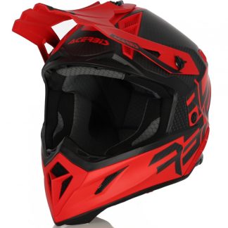 ACERBIS HELMET STEEL CARBON RED/BLACK LARGE