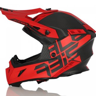 ACERBIS HELMET STEEL CARBON RED/BLACK SMALL