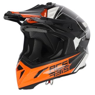 ACERBIS HELMET STEEL CARBON ORANGE/BLACK MEDIUM