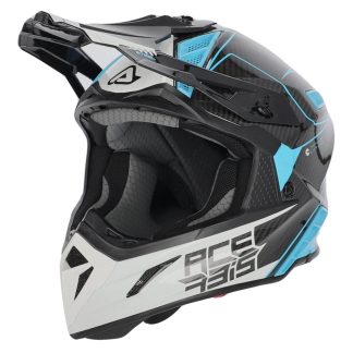 ACERBIS HELMET STEEL CARBON WHITE/BLUE SMALL