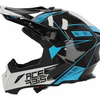 ACERBIS HELMET STEEL CARBON WHITE/BLUE XS