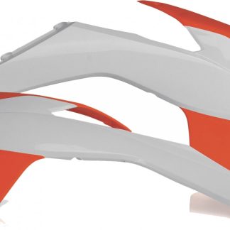 ACERBIS RADIATOR SHROUDS SX-F 13-15 EXC-F 14-16 WHITE ORANGE